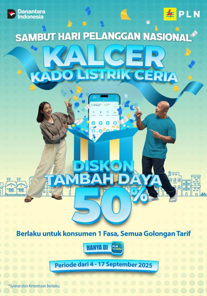 PLN Hadirkan Promo Tambah Daya 50% Spesial Hari Pelanggan Nasional 2025