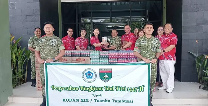 Jelang Lebaran 1447 H, PSMTI Riau Beri 200 Paket Bingkisan ke Kodam XIX/TT,l