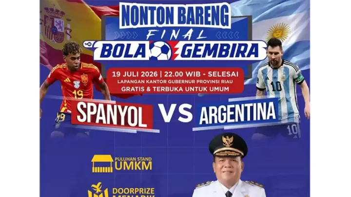 Final Spanyol vs Argentina, Pemprov Riau Undang Masyarakat Nobar di Kantor Gubernur