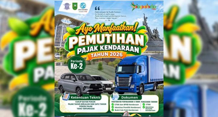 Pemutihan Pajak Kendaraan Riau 2026 Berlaku 15 Oktober–30 November, Denda Dihapus